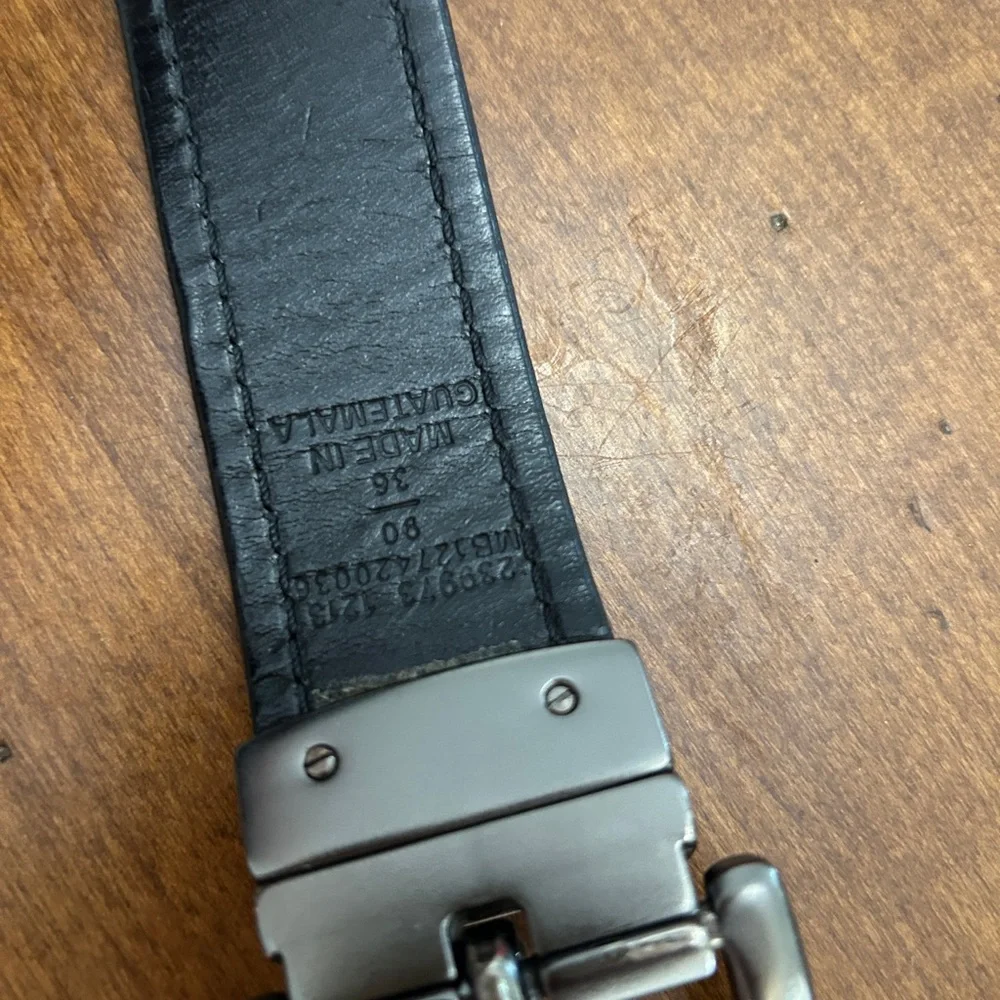 Fossil Mens Leather Belt Brown silver Buckle Size 36 Dress